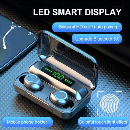Wireless Earbuds With Charging Case For Everyday Calls F9-9 TWS Bluetooth 5.0 CVC8.0 noise cancelling charging case power bank