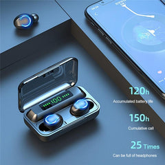 F9-9 Wireless Bluetooth Earbuds with Advanced Noise Cancellation, Touch Controls, Power Bank Case, and Voice Assistant Integration