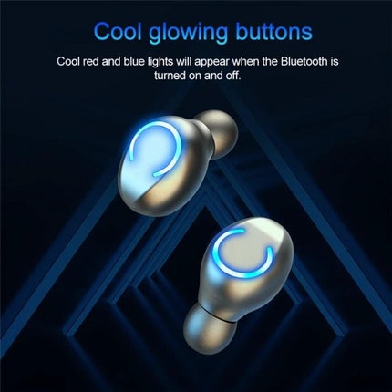 Wireless Earbuds With Charging Case For Everyday Calls with glowing blue LED buttons, CVC8.0 noise reduction, Bluetooth 5.0