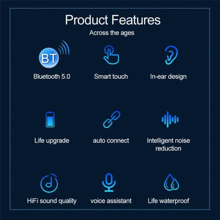 Wireless Earbuds With Charging Case For Everyday Calls with Bluetooth 5.0 CVC8.0 noise canceling and charging case