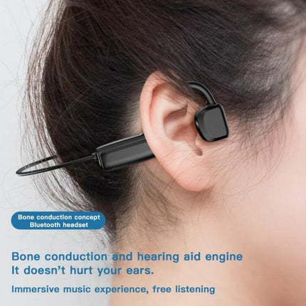 Open Ear Bone Conduction Sports Earphones For Running And Cycling black Bluetooth 5.0 open-ear design for safety