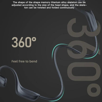 Bone Conduction Open Ear Headphones For Running And Commuting showing flexible 360° bendable titanium alloy skeleton