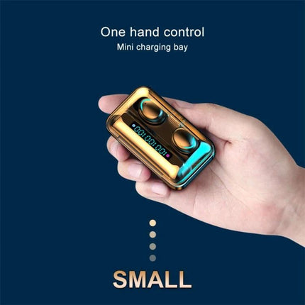 Wireless Bluetooth Earbuds For Commuting Workouts And Clear Calls Black compact magnetic charging case with LED display