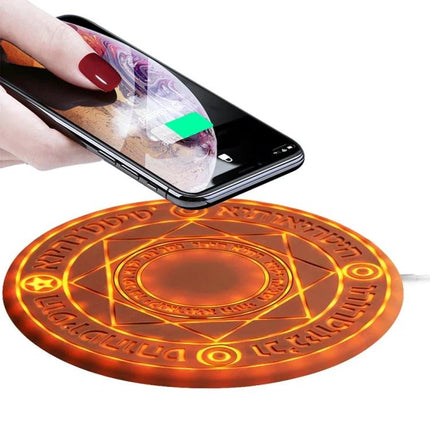 Wireless Charger for Daily Home and Travel Essentials - round glowing portable pad charging smartphone