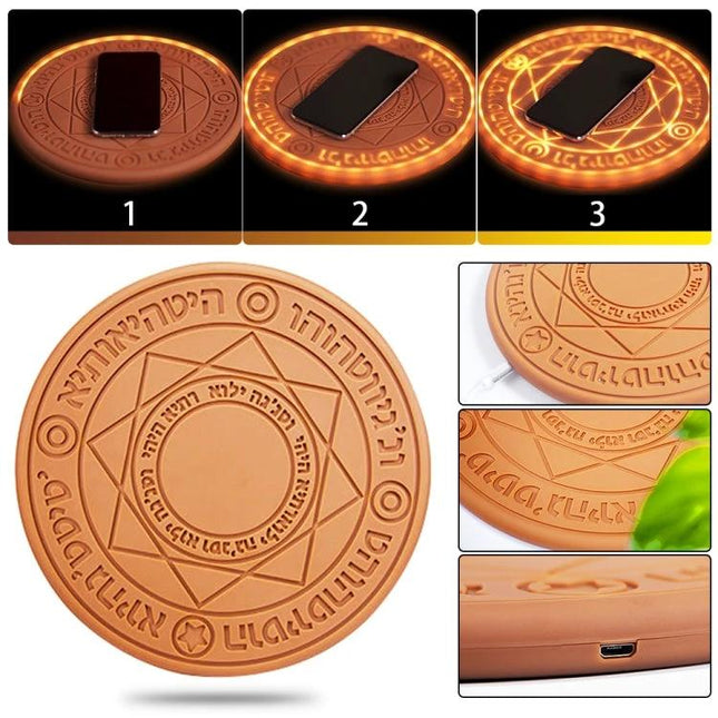 Wireless Charger for Daily Home and Travel Essentials - compact portable wireless charging pad with decorative circle design