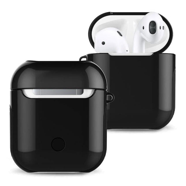 Essential Protective Bag for Apple AirPods Daily Use black glossy compact case protecting earbuds during commute and travel
