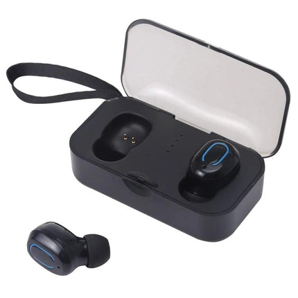 Wireless Stereo Earphones With Charging Case For Commuting And Workouts compact Bluetooth 5.0 TI8S earbuds in black case