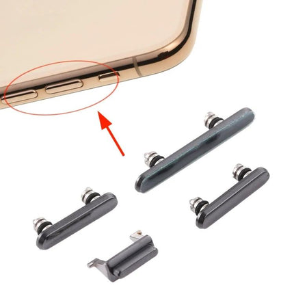 Replacement Side Keys for iPhone XS Daily Phone Use - gold iPhone XS with replacement power, volume and mute side keys shown