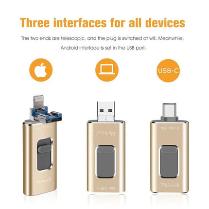 Richwell Multi-Connector Flash Drive for Everyday Data Backup