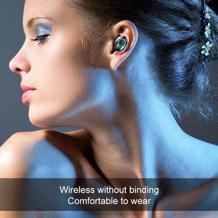 True Wireless Earbuds With Charging Case For Commuting showing sleek single earbud in ear of commuter with visible battery ring 100