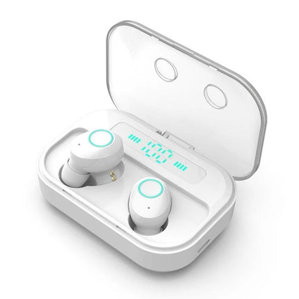 True Wireless Earbuds With Charging Case For Commuting white M7 TWS Bluetooth 5.0 earbuds with clear battery display and waterproof fit