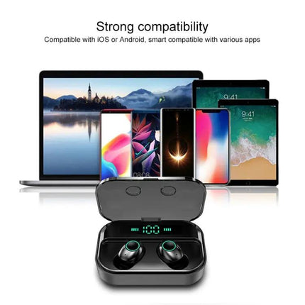 M7 TWS V5.0 Binaural Wireless Stereo Bluetooth Headset with Charging Case and Digital Display | Syndmart