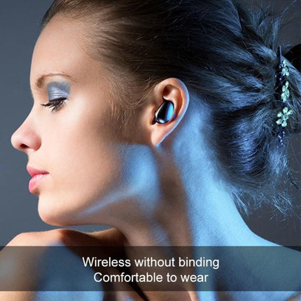 X7 True Wireless Earbuds With Charging Case For Commuting And Workouts shown in-ear on woman, compact case, touch controls