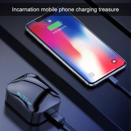 X7 True Wireless Earbuds With Charging Case For Commuting And Workouts compact charging case displayed with phone charging