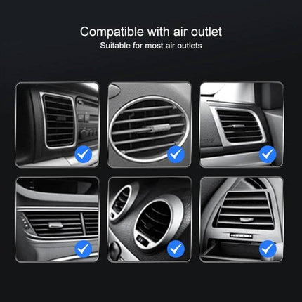 Magnetic Wireless Car Charger with Air Vent Mount for Phones attached to various car air vents illustrating compatibility