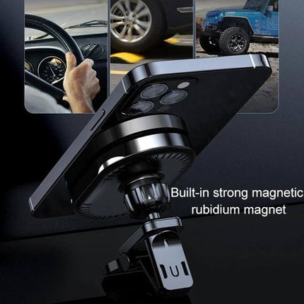 Magnetic Wireless Car Charger with Air Vent Mount for Phones attached to vent holding phone for navigation and fast wireless charging