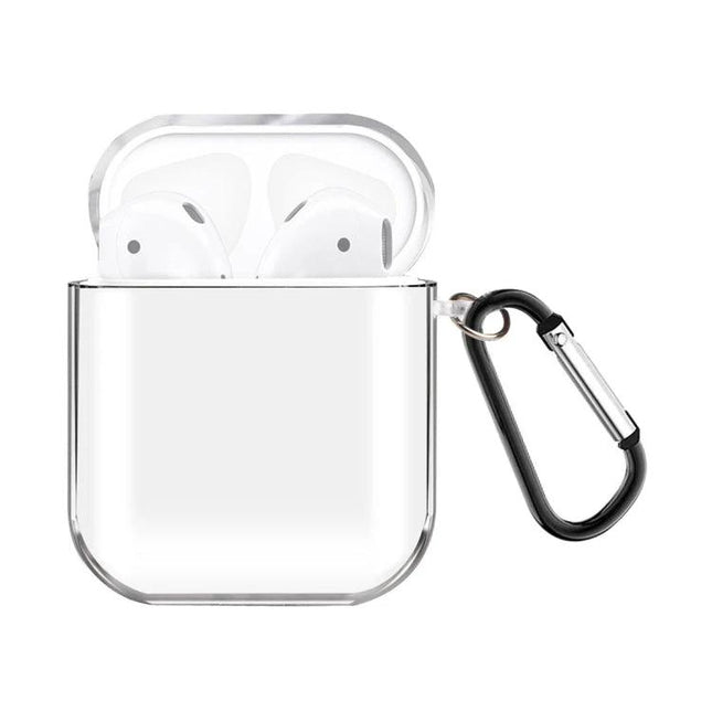 Carry Your AirPods Safely with a Protective Case and Hook — Clear protective case for AirPods 1/2 with dust protection and carabiner hook