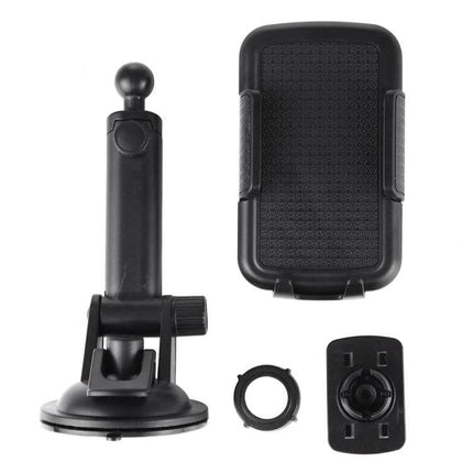 Car Windshield Phone Holder With Rotatable Arm For Hands Free Viewing - black suction cup mount with adjustable rotatable arm and clamp