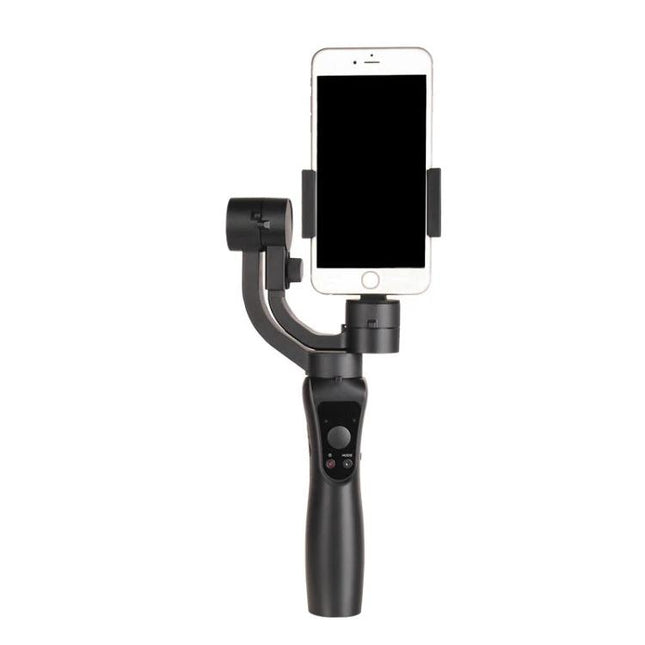 S5 Handheld Gimbal for Steady Mobile Videos on Trips - black smartphone gimbal with Bluetooth controls for steady travel and vlogging footage
