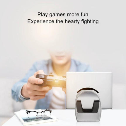 Adjustable Universal Metal Desktop Bracket for Phones and Tablets holding tablet at optimal angle for hands-free gaming and video calls