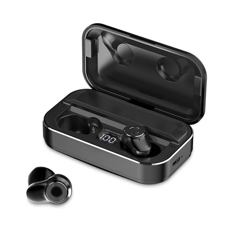 A6 TWS Bluetooth 5.0 Touch Wireless Bluetooth Earphone with Charging Box & LED Smart Digital Display, Support Voice Assistant & Memory Connection & HD Call, A6 Black, A6 Blue, A6 Silver