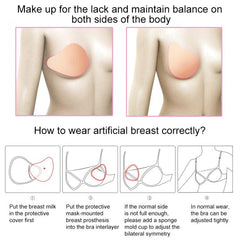 Post-Surgery Silicone Breast Pad with Nipple Cover - 350g Left Side, Soft and Breathable Design