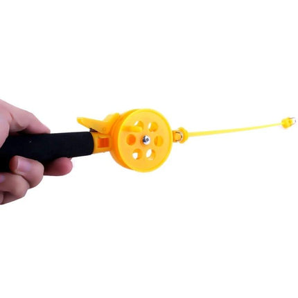 Ice Fishing Rod 33cm For Lakes And Ponds For Everyday Use — compact yellow carbon/plastic ice fishing rod with comfortable grip