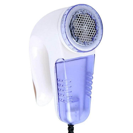 In-Line Electric Fur Ball Trimmer EU Plug for Sweaters compact white and purple fabric lint shaver with alloy blade and lint container