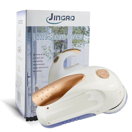 In-Line Electric Fur Ball Trimmer EU Plug for Sweaters compact white and gold lint remover with packaging