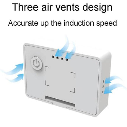 Indoor Mini Temperature And Humidity Meter With Stand For Home Use showing three air vents and power button for accurate room readings