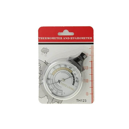 Indoor Thermometer and Hygrometer Dual Readout for Home and Office, compact wall-mount dial showing temperature and humidity readings