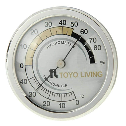Indoor Thermometer and Hygrometer Dual Readout for Home and Office - compact wall-mount dial showing temp and humidity readings