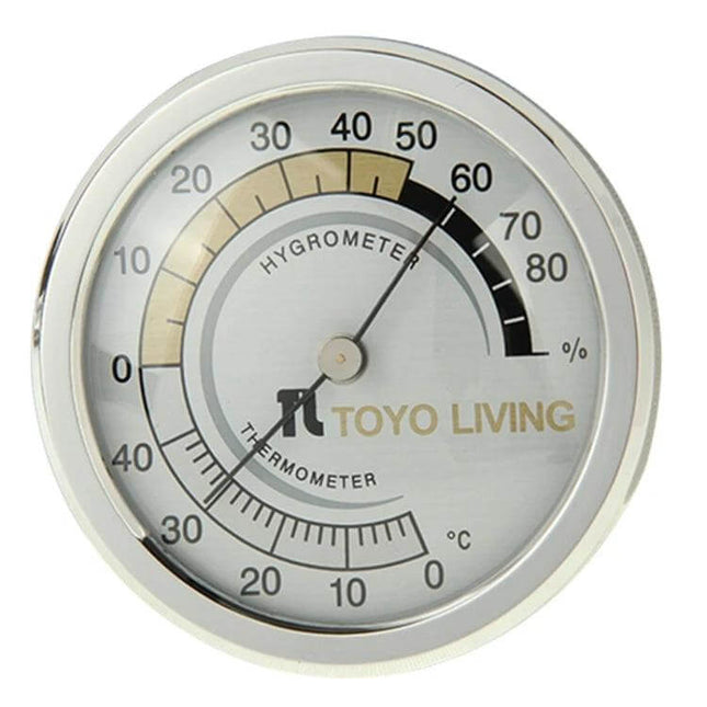 Indoor Thermometer and Hygrometer Dual Readout for Home and Office - compact wall-mount dial showing temp and humidity readings