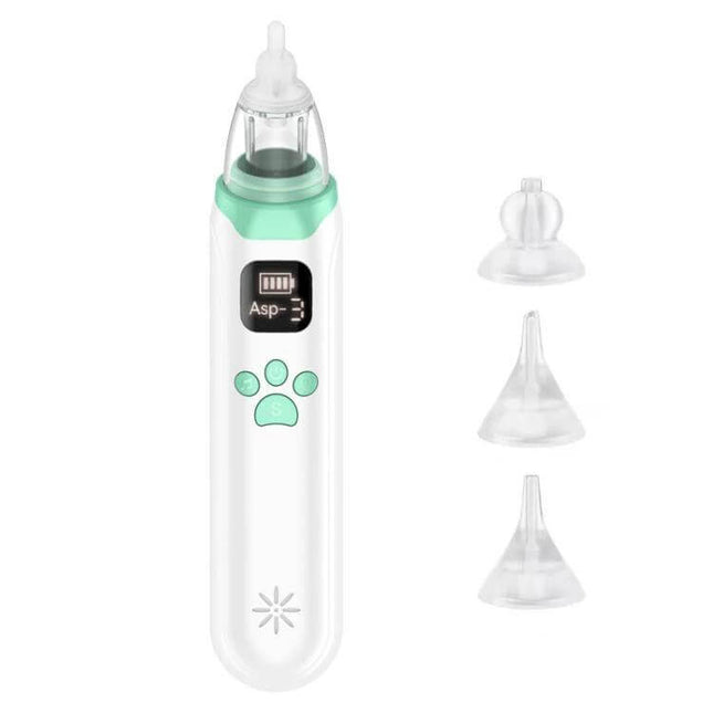 Infant Nasal Aspirator For Gentle Nose Clearing Everyday - electric aspirator with removable cup and three replaceable nozzle heads for infants