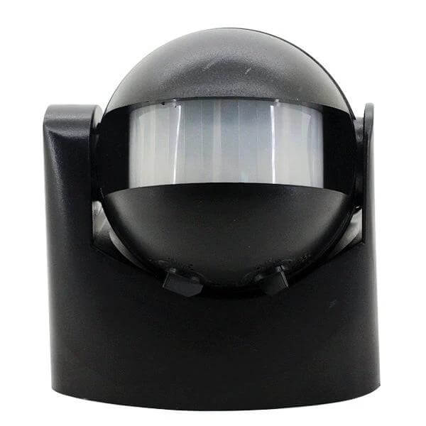 Infrared Motion Sensor Switch for Hands Free Lighting, 12m Detection - black dome PIR sensor for hallways, stairs and garages