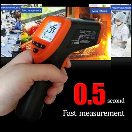 Infrared Thermometer 35 Centimeter Distance For Quick Home Checks handheld non-contact IR gun showing 294°C reading, fast 0.5s measurement