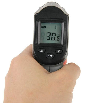 Infrared Thermometer Non-Contact For Quick Surface Checks - handheld device showing 30.6°C on backlit display for HVAC kitchen and automotive use
