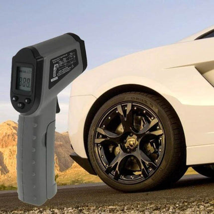Infrared Thermometer Non-Contact For Quick Surface Checks - handheld IR gun measuring car tire and surface temperature with backlit display