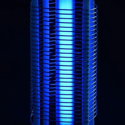 Insect Killer Lamp EU Plug For Indoor And Outdoor Use – close-up of blue UV light and protective metal grid for chemical-free indoor/outdoor pest control