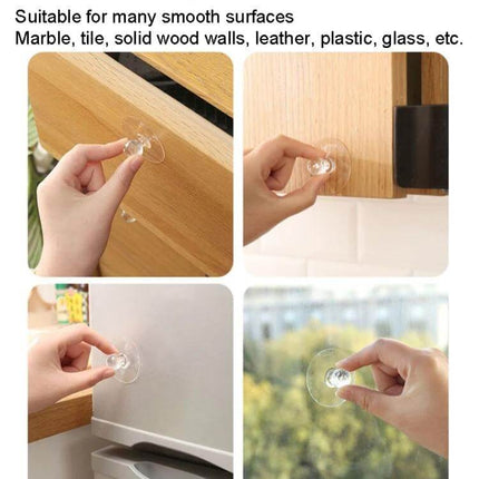 Invisible Cabinet Drawer Handle 2 Pack With Self Adhesive Suction Cups - clear acrylic invisible handle mounted on smooth surfaces like wood, tile, glass