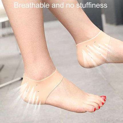 Invisible Height Increasing Insole Silicone Breathable 6.5 cm - beige low-profile silicone heel lift with perforations, breathable traceless design for men and women
