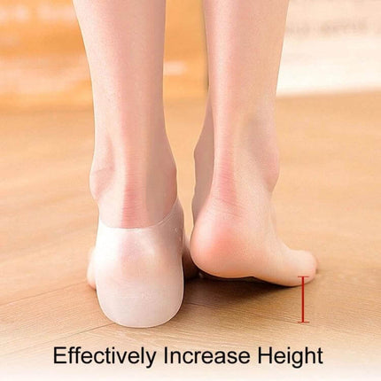 Invisible Height Increasing Insole Silicone Breathable 6.5 cm - low-profile silicone heel lift, breathable perforated design for men and women