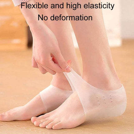 Invisible Height Increasing Insole Silicone Breathable 6.5 cm - low-profile perforated silicone heel lift for men and women, flexible traceless fit