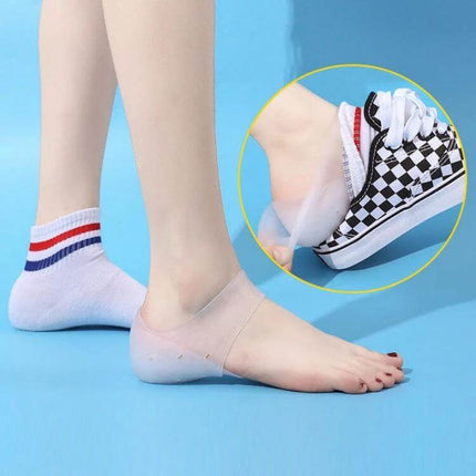 Invisible Height Increasing Insole Silicone Breathable 6.5 cm low-profile silicone heel insert for men and women, breathable perforated design