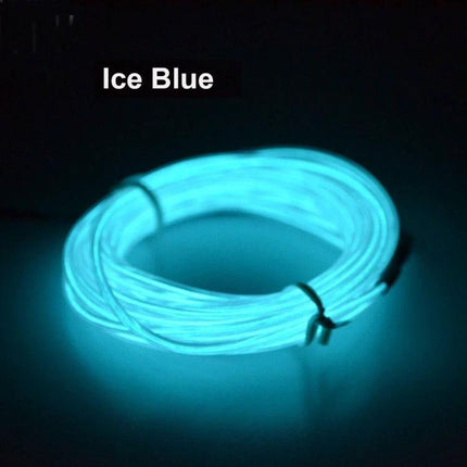 ISHOWTIENDA LED Glow Ball Mask With Flexible Wire For Parties Ice Blue EL Wire Coil For Mask