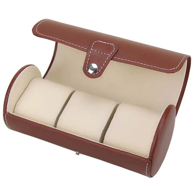 Portable Travel Watch Cylinder Case For Three Watches