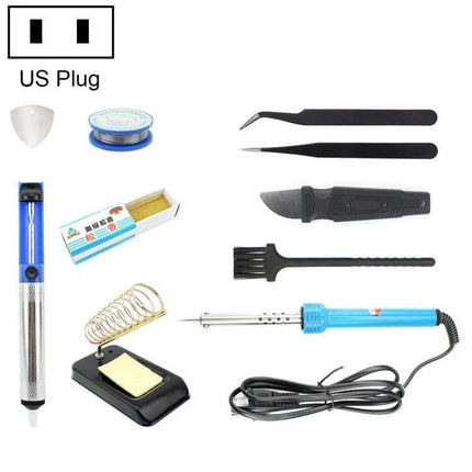 JIAFA 11-In-1 Soldering Iron Tool Set For Everyday Home Projects compact 60W soldering iron kit with tweezers, solder, stand, and accessories