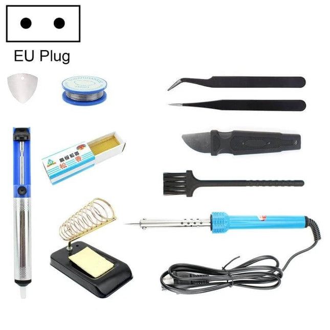 JIAFA 11-In-1 Soldering Iron Tool Set For Everyday Home Projects compact kit with 60W iron, tweezers, solder, stand and accessories for DIY electronics