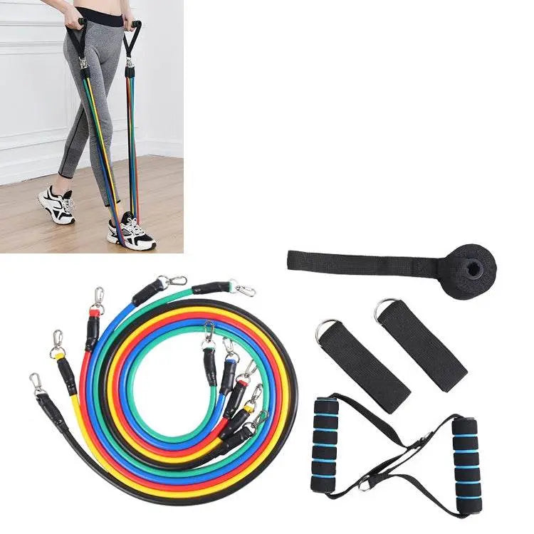 JX-003 11 In 1 100lbs TPE Resistance Band Fitness Set