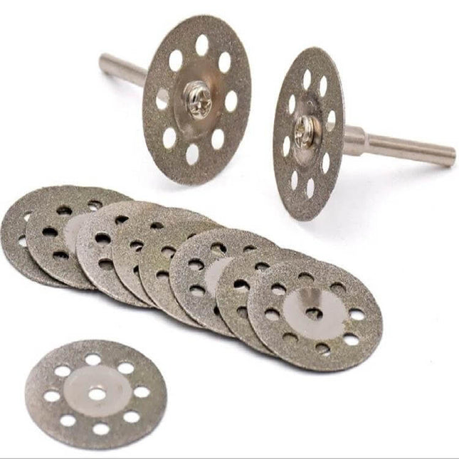 Jade Diamond Saw Blade Set For Grinder With 20 22 25 30mm Rods - diamond-coated mini discs and adapter rods for jade, glass, wood, metal cutting